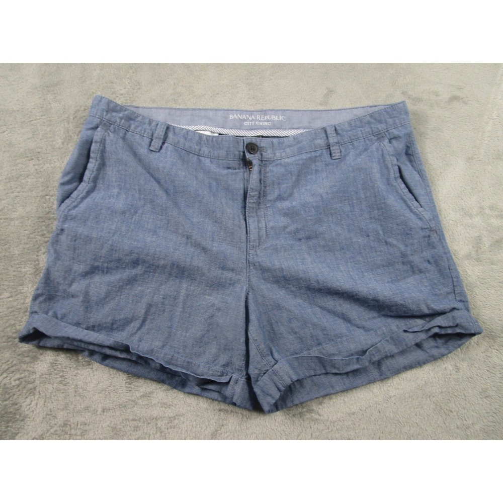 Banana Republic Shorts Womens 14 Blue City Chino Casual Preppy Cotton‎